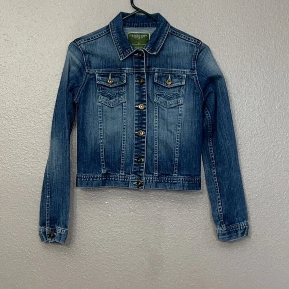 U.S Polo ASSN Authentic Goods vintage Jean Denim Trucker Jacket Size Medium